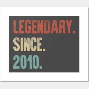 Retro Vintage 10th Birthday Legendary Since 2010 Posters and Art